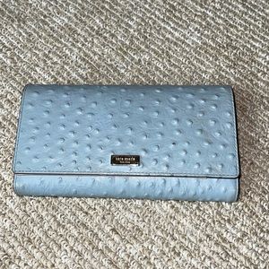 Kate Spade New York blue 100% cow leather wallet
